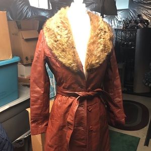 Leather vintage trench coat.